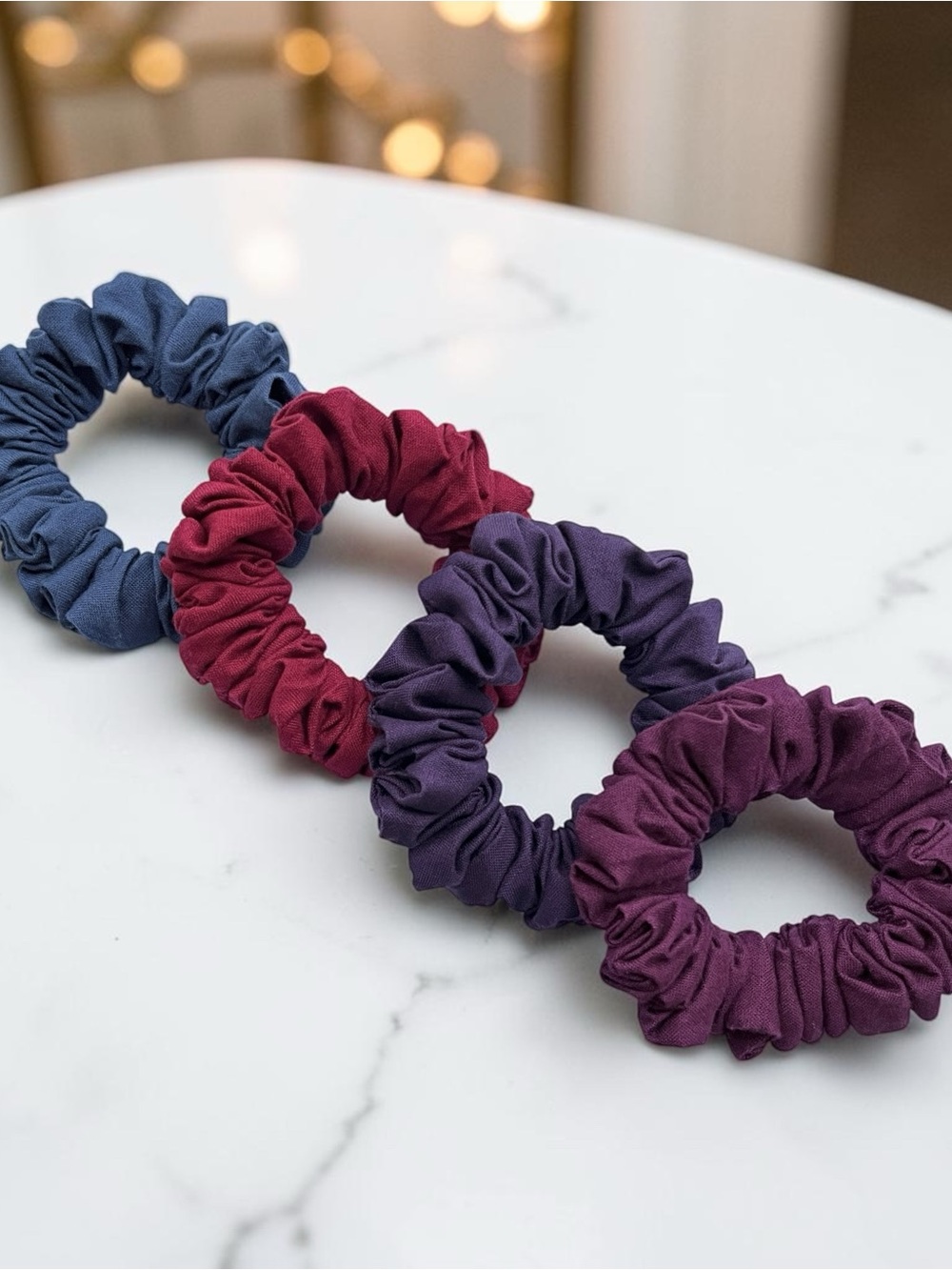 Set of 4 Cotton Scrunchies